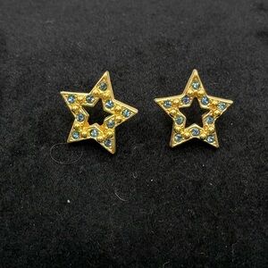 1994 Blue Avon “Sparkle Star” Vintage Pierced Earrings